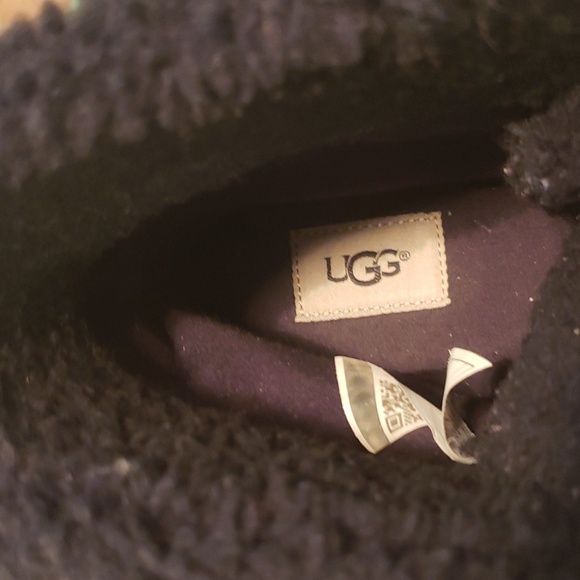 UGG DOUBLE DIAMOND SUEDE ♦️ 💎 UGG LEATHER BLACK HIGH TOP - Picture 3 of 6